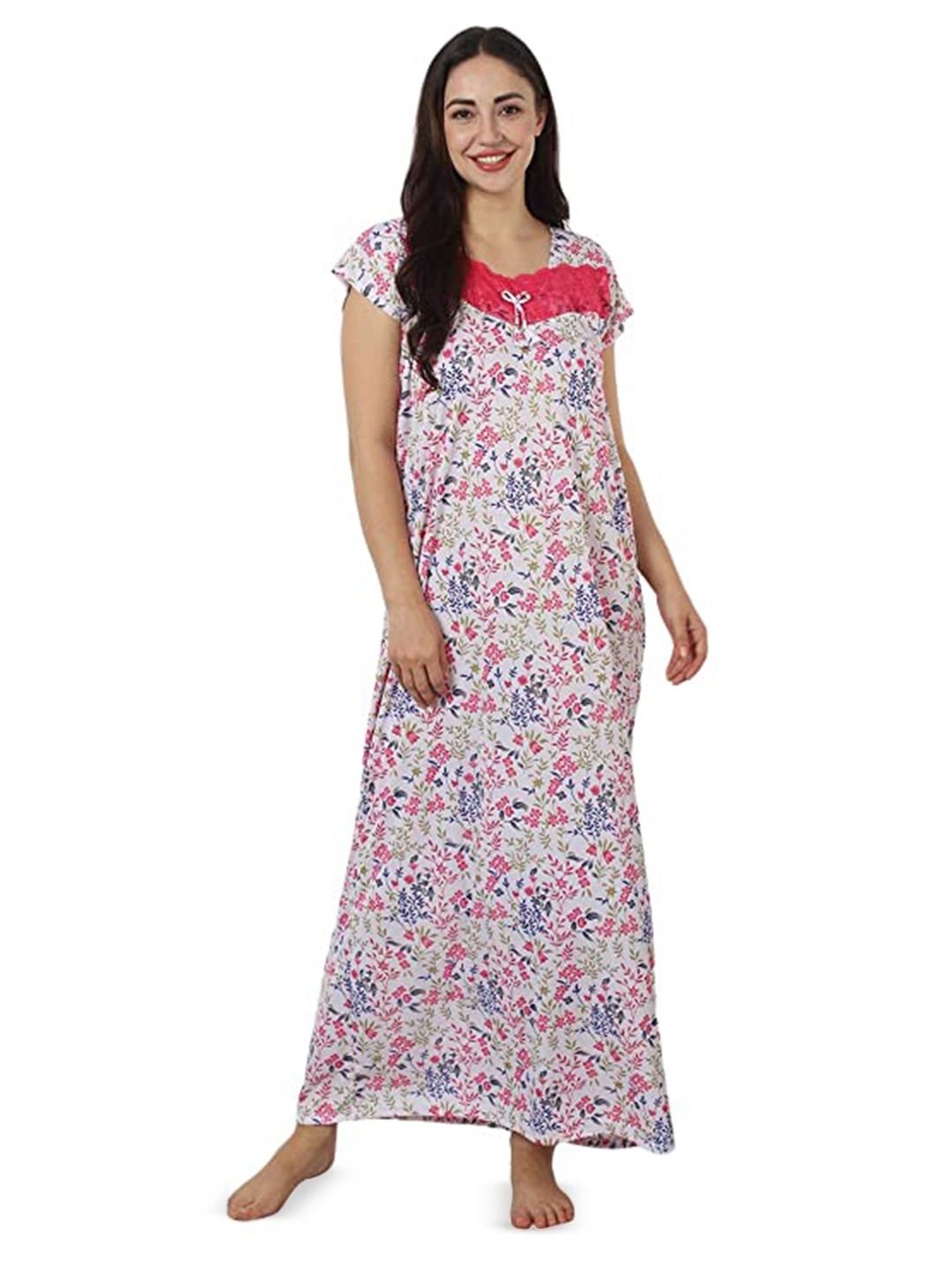 

Noty Floral Printed Maxi Nightdress, Pink