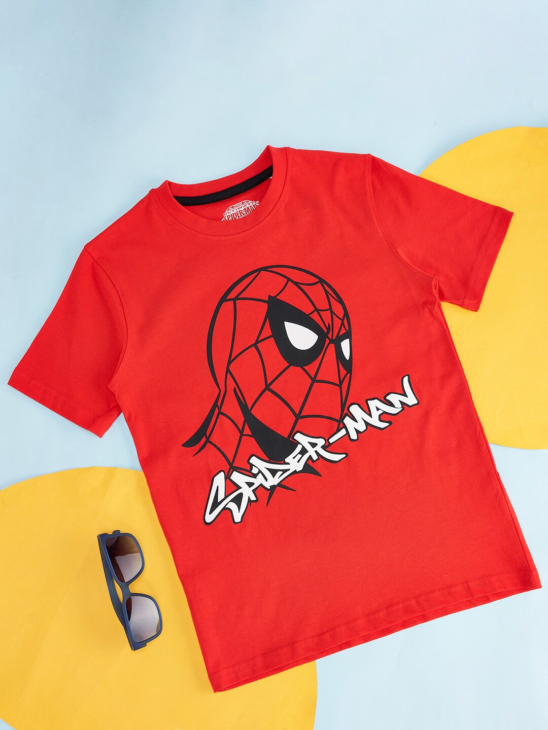 

Pantaloons Junior Boys Spider Man Printed Cotton T-shirt, Red