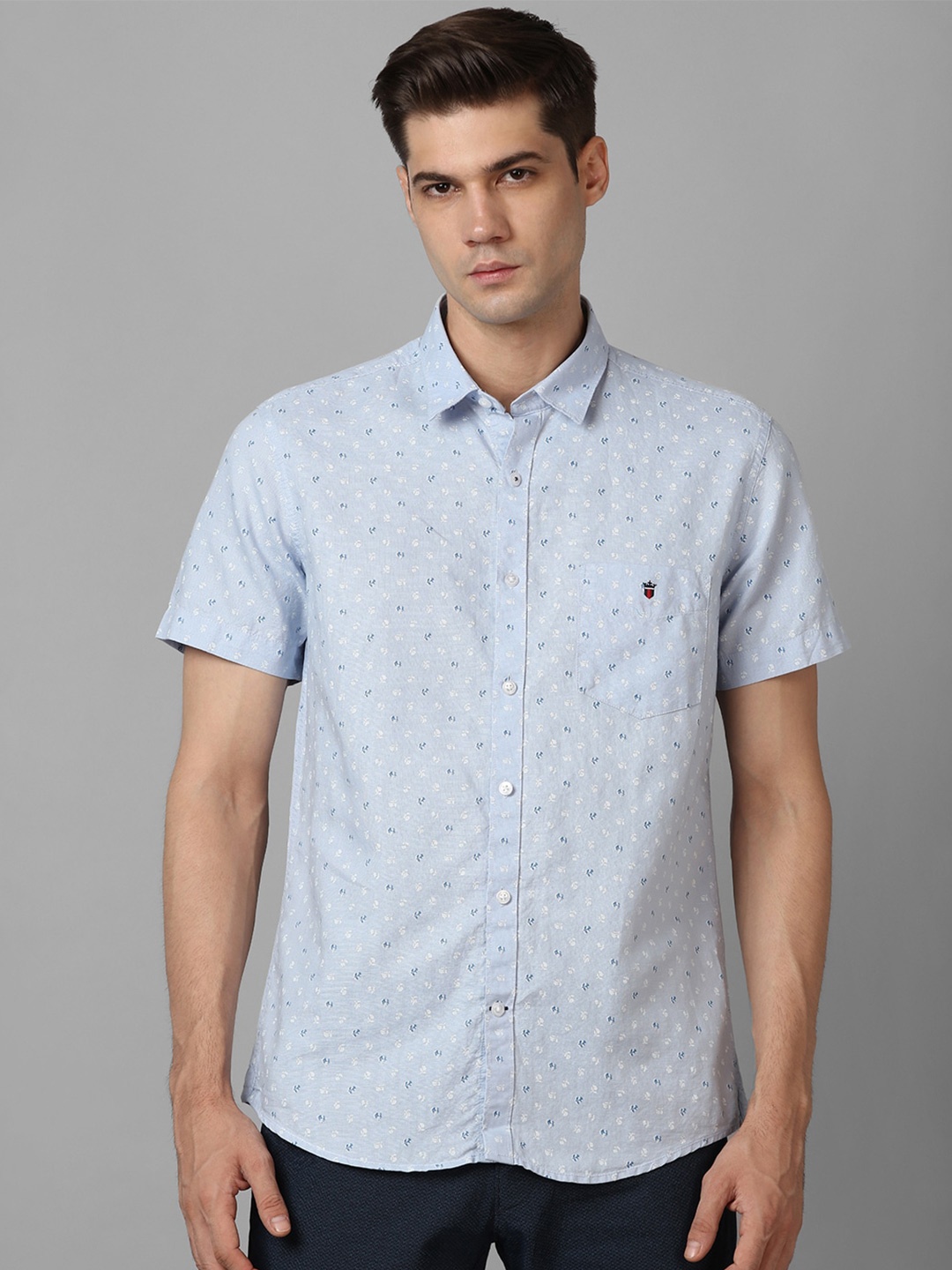 

Louis Philippe Sport Slim Fit Opaque Printed Casual Shirt, Blue