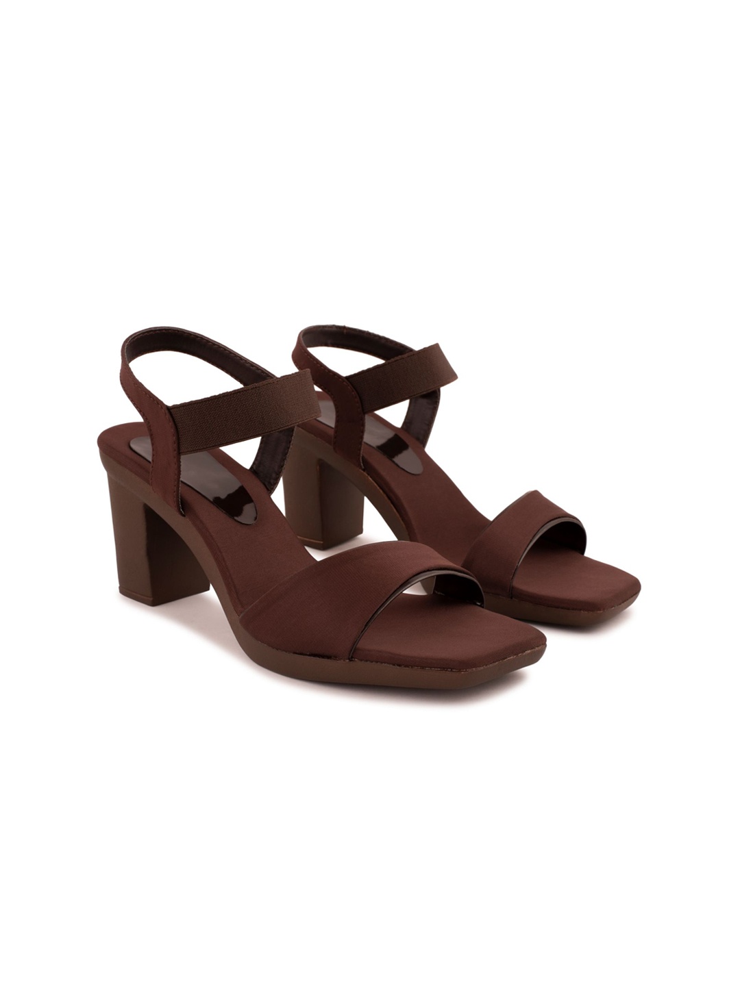 

DEAS Square Toe Block Heels With Backstrap, Brown