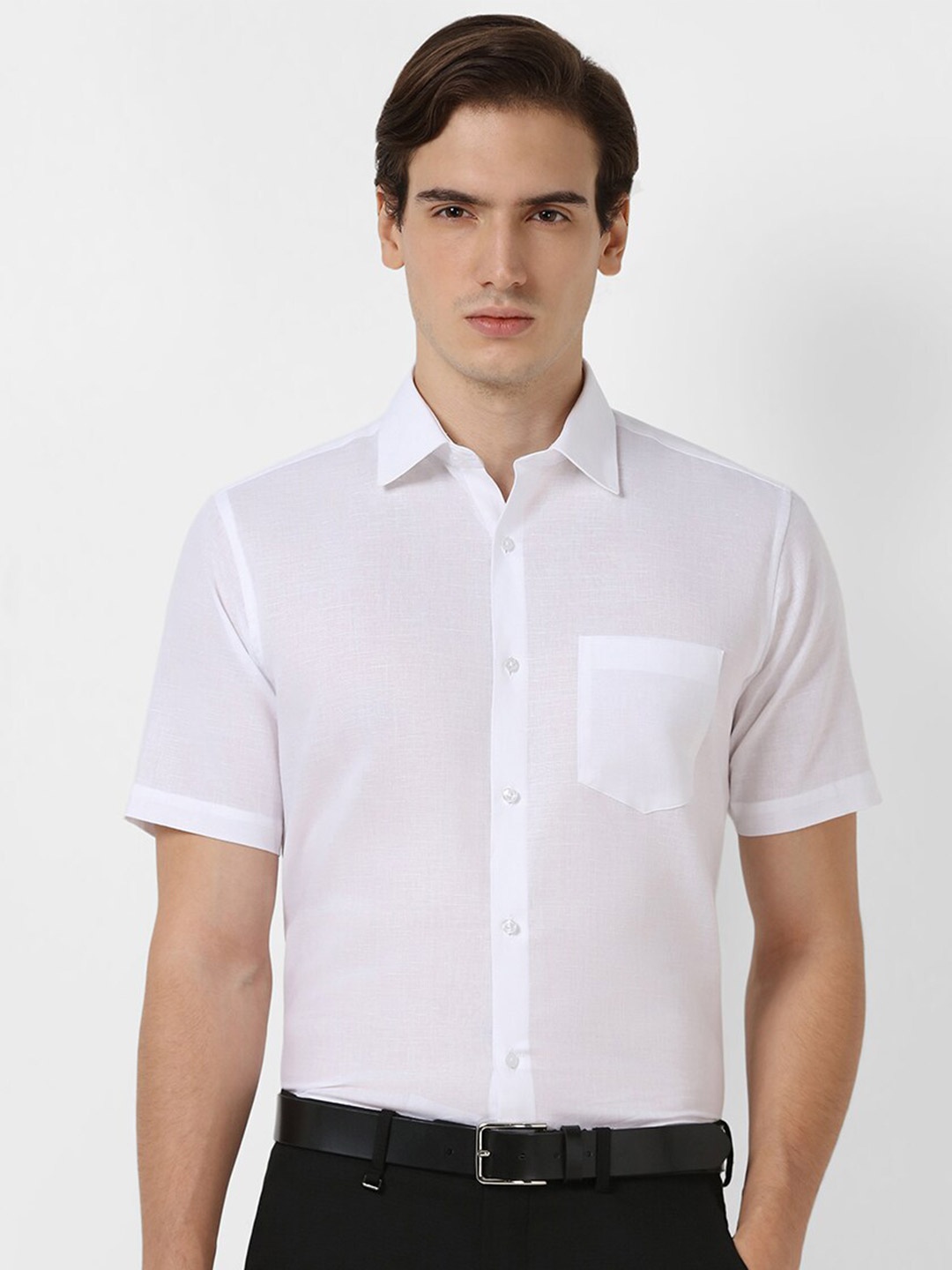 

Van Heusen Opaque Cotton Linen Formal Shirt, White