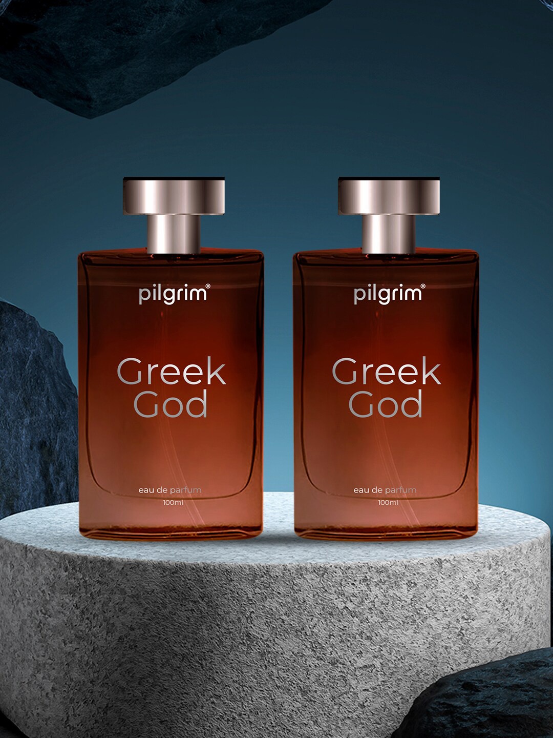 

Pilgrim Men Set of 2 Greek God Long Lasting Eau De Parfum - 100 ml Each, Brown