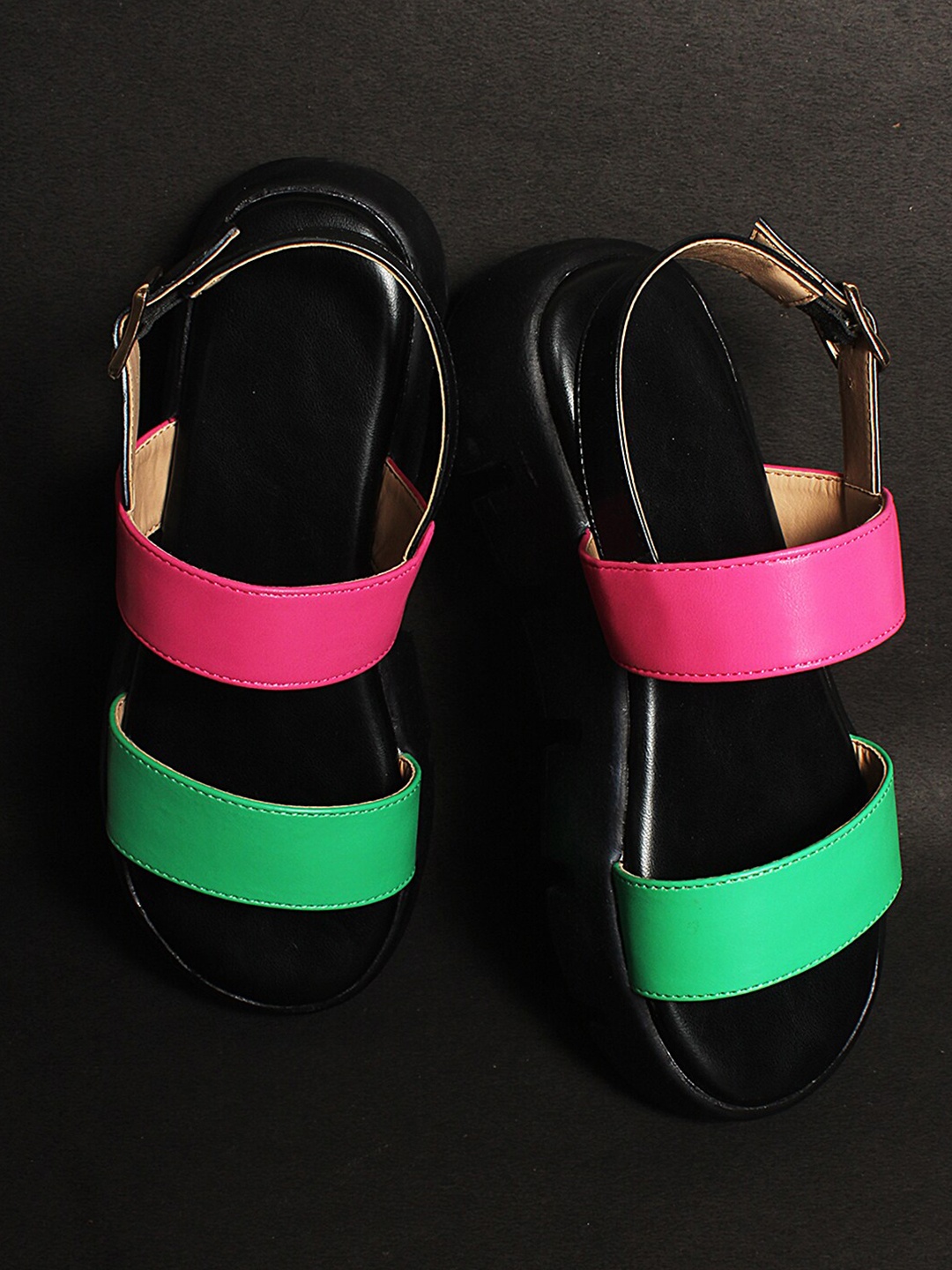 

Lavie Colourblocked Flatform Heels, Green