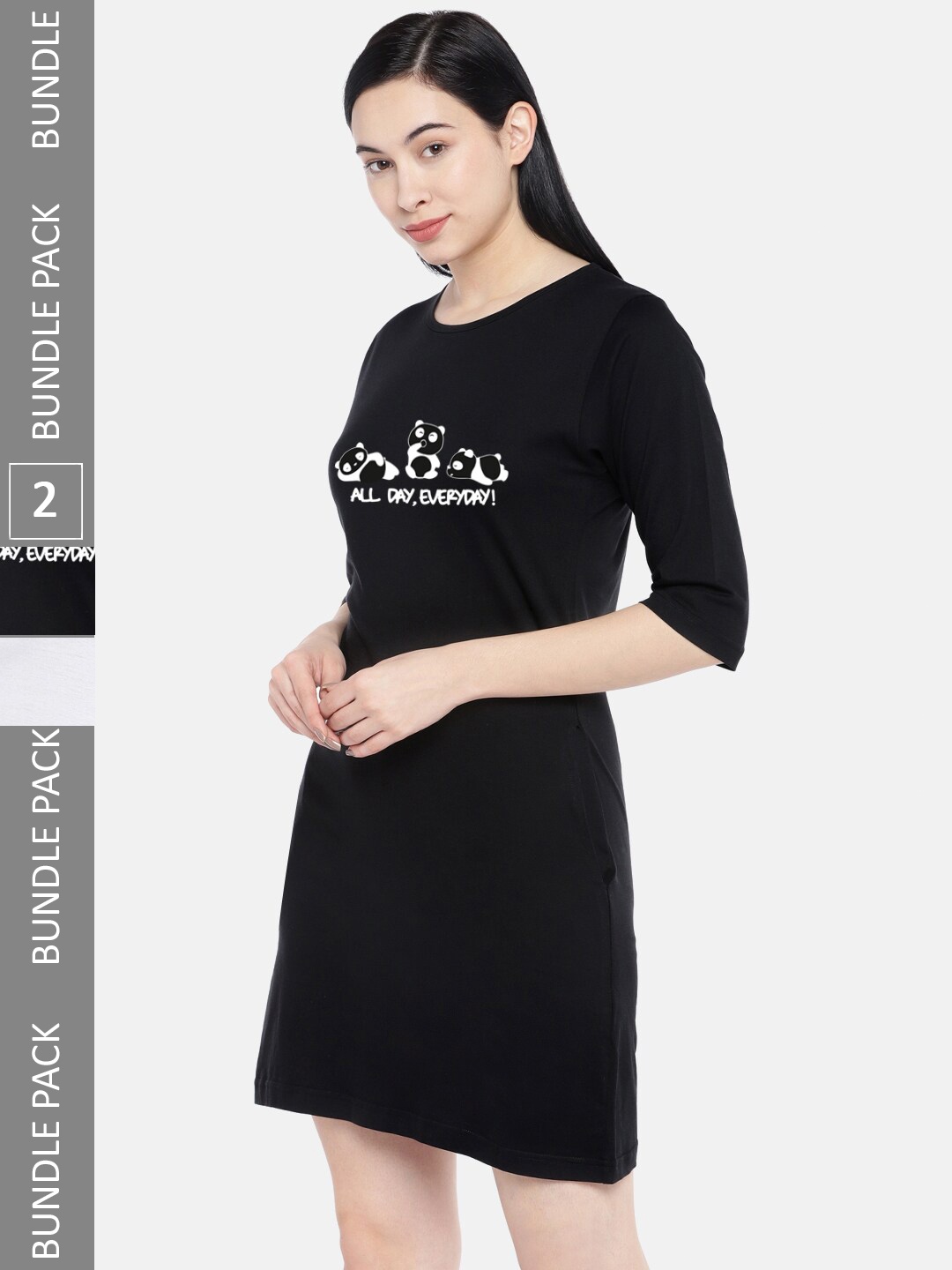 

STATUS MANTRA Multicoloured Print T-shirt Dress, Multi