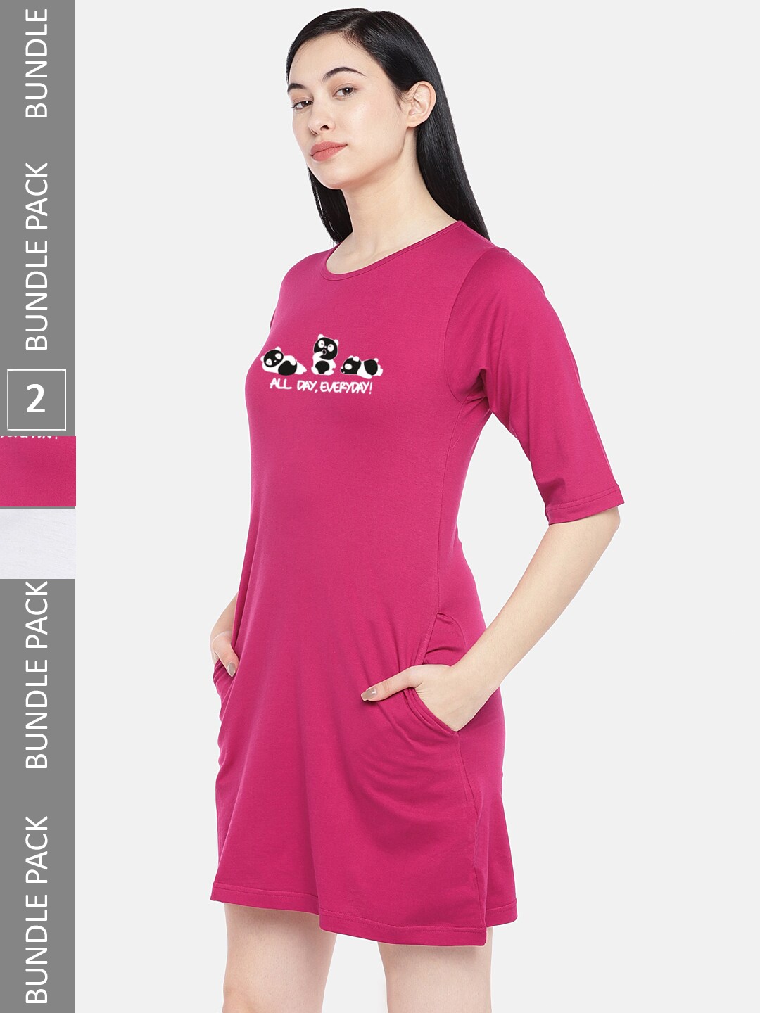 

STATUS MANTRA Multicoloured Print T-shirt Dress, Multi