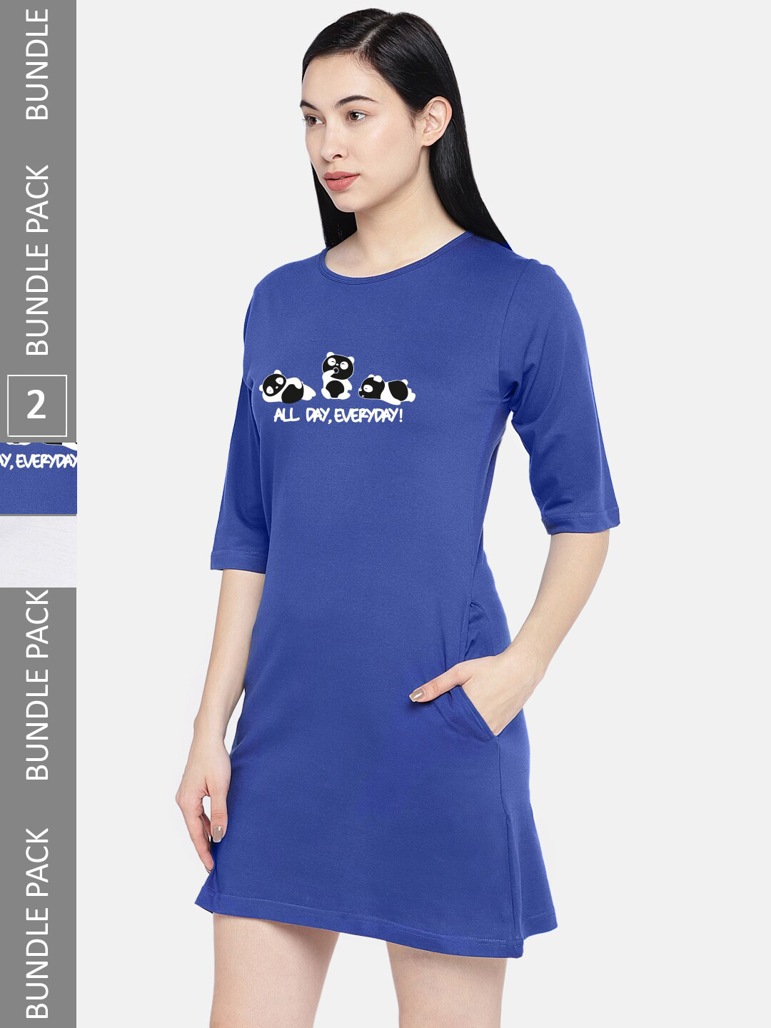 

STATUS MANTRA Multicoloured Print T-shirt Mini Dress, Multi