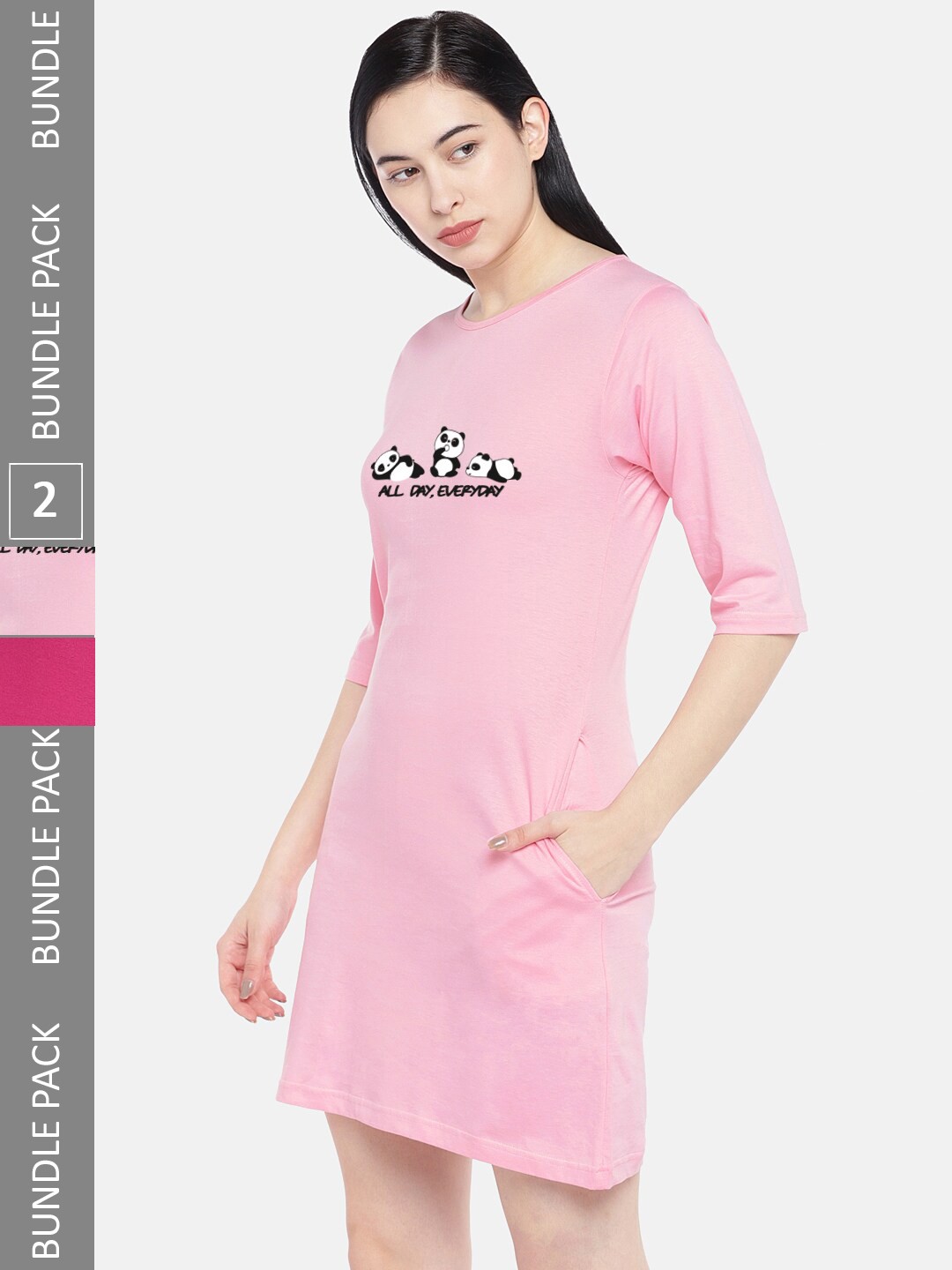 

STATUS MANTRA Multicoloured Print T-shirt Dress, Multi