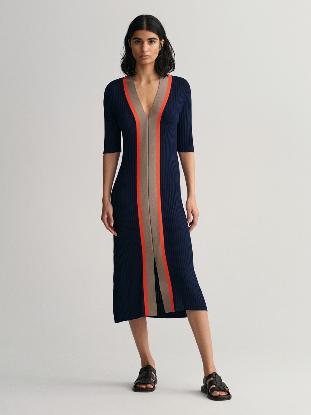 

GANT Colourblocked V-Neck Sheath Midi Dress, Blue