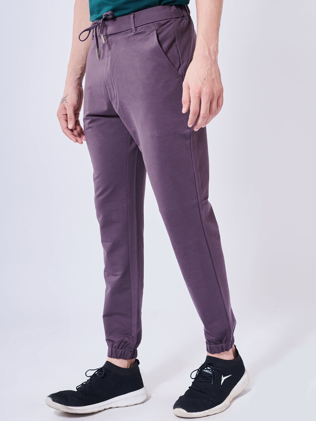 

Beyours The Easy Pants Men Printed Comfort Chinos Trousers, Violet