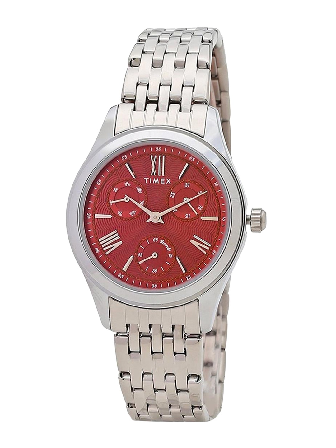 

Timex Women Dial & Stainless Steel Bracelet Straps Analogue Watch TW000W215, Red