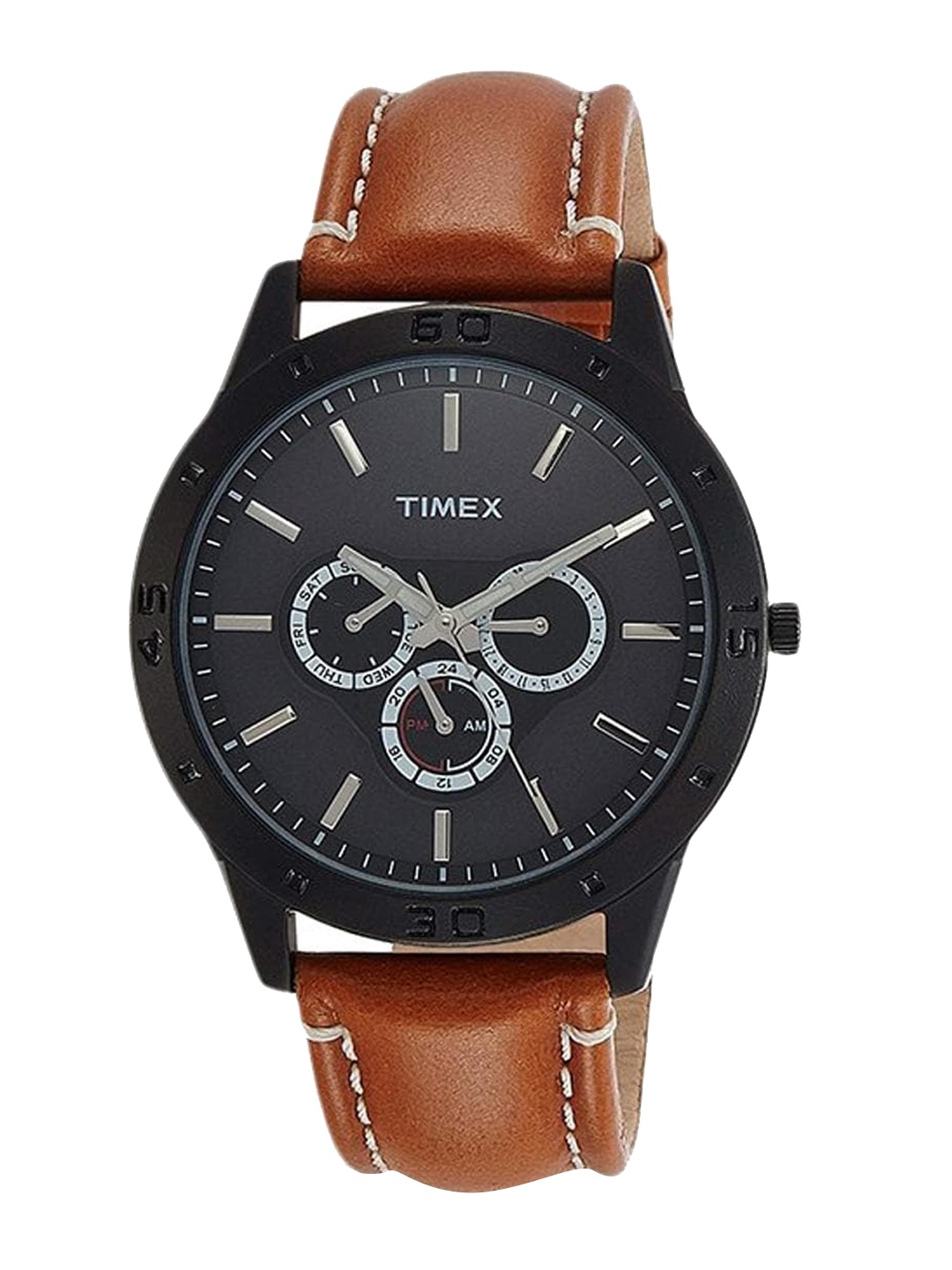 

Timex Men Dial & Leather Straps Analogue Watch TW000U913, Black