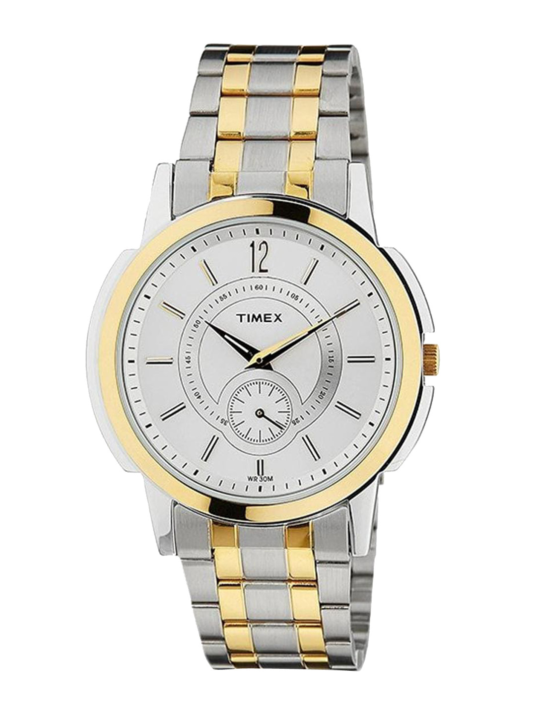 

Timex Men Dial & Stainless Steel Bracelet Style Straps Analogue Watch TW000U306, Silver