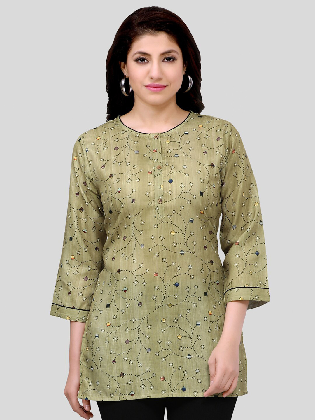 

Saree Swarg Floral Printed Kurti, Green