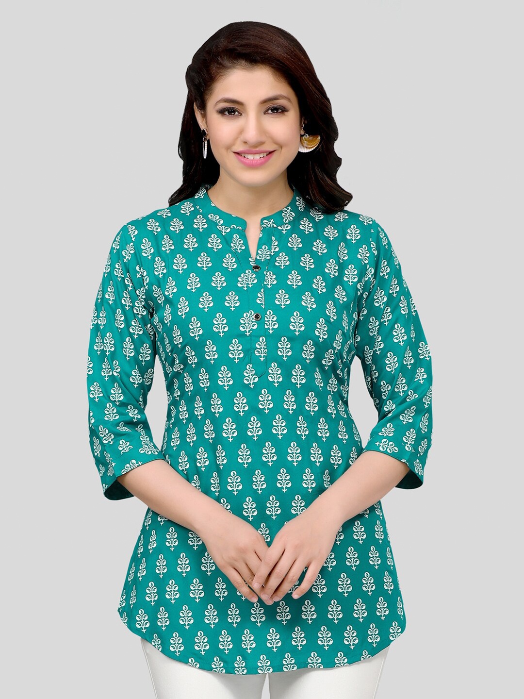 

Saree Swarg thnic Motifs Printed Kurti, Sea green