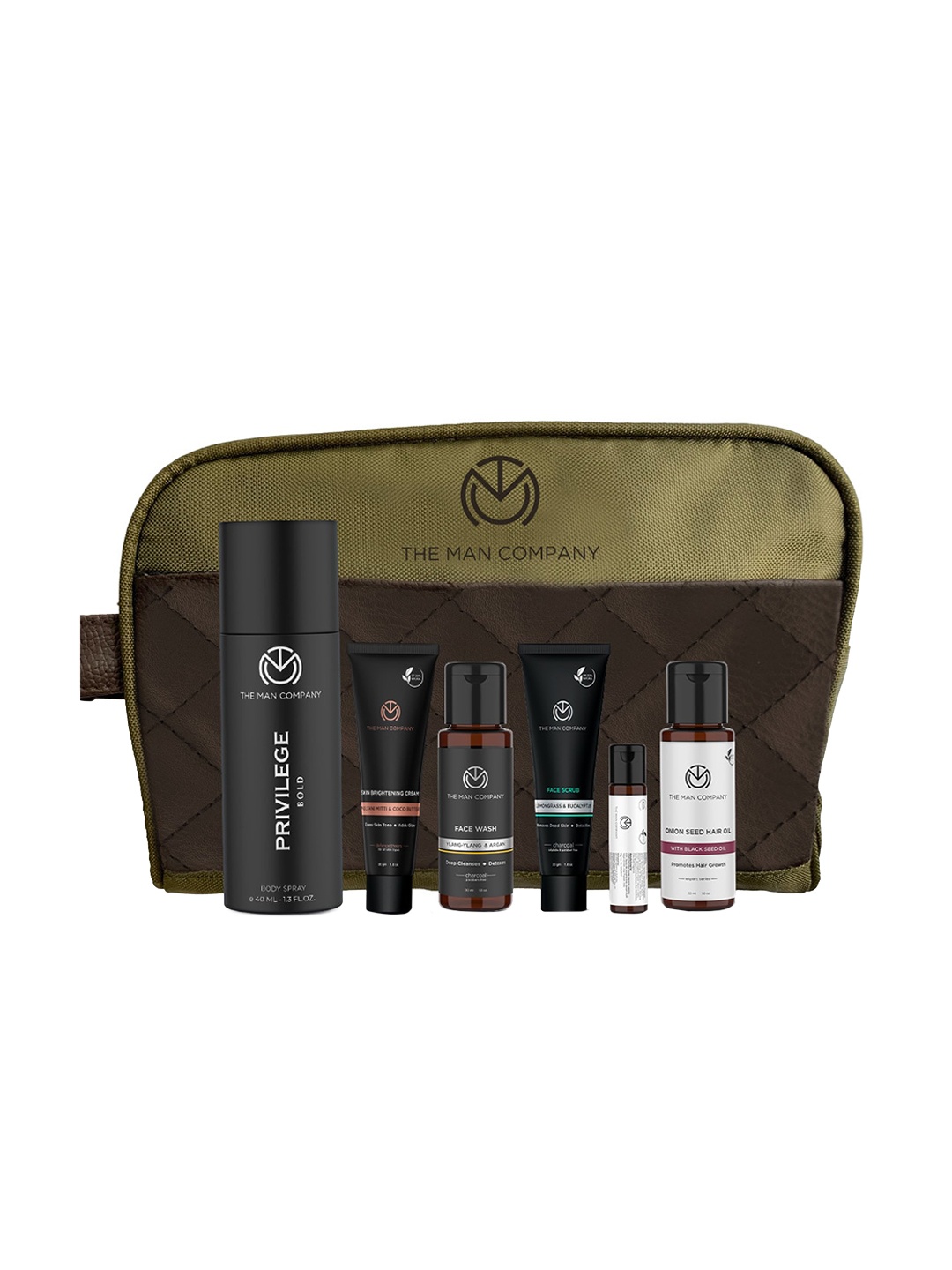 

THE MAN COMPANY Set of 6 Luxury Mini Trial Grooming Kit, Black
