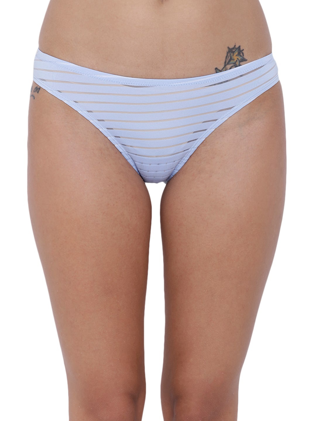 

BASIICS by La Intimo Striped Anti Microbial Bikini Briefs BCPBR02, Blue