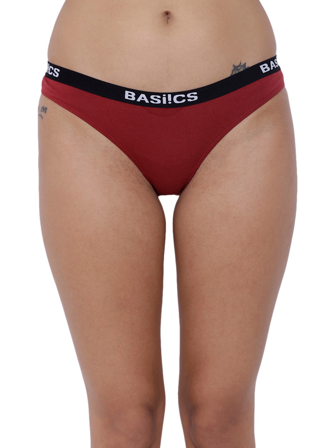 

BASIICS by La Intimo Dulce Candy Printed Ant-Bacterial Bikini Brief BCPBR08, Maroon