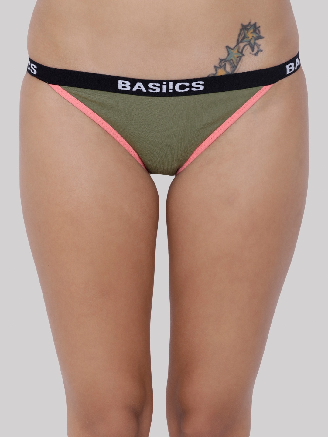 

BASIICS by La Intimo Women Low-Rise Anti-microbial Bikini Briefs BCPBR09, Olive