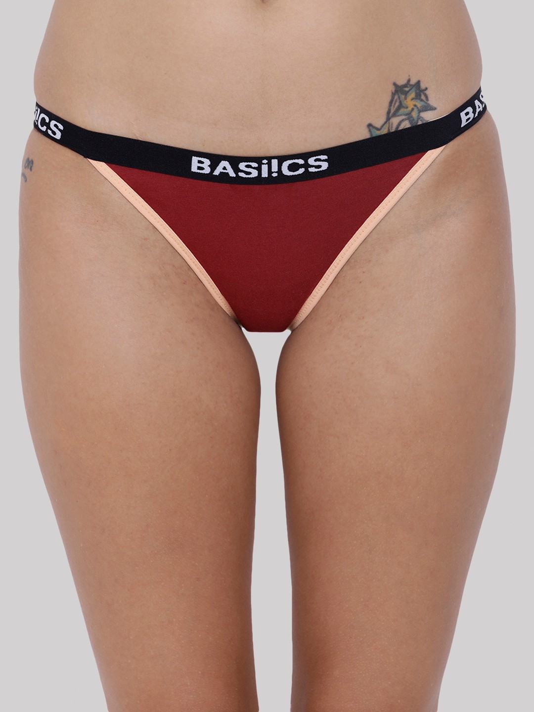 

BASIICS by La Intimo Women Low-Rise Anti-microbial Bikini BriefsBCPBR09, Maroon