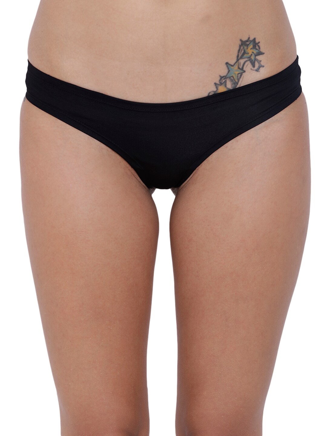 

BASIICS by La Intimo Women Anti-Microbial Low-Rise Seamless Thong Briefs BCPSS02, Black