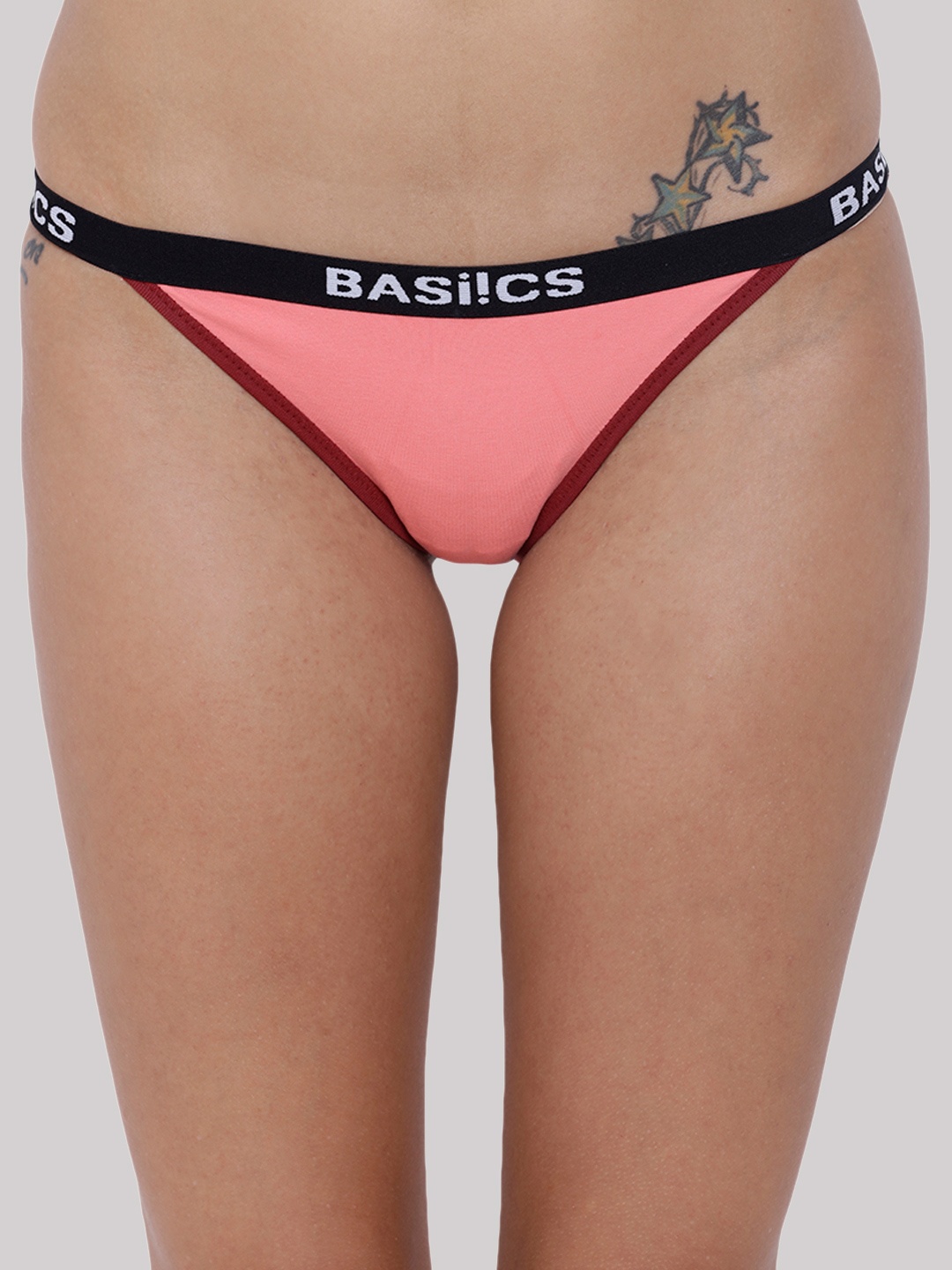

BASIICS by La Intimo Women Anti Microbial Low-Rise Thong BCPBR09, Coral