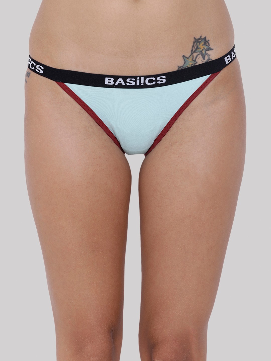 

BASIICS by La Intimo Women Anti Microbial Low-Rise Thong BCPBR09, Blue
