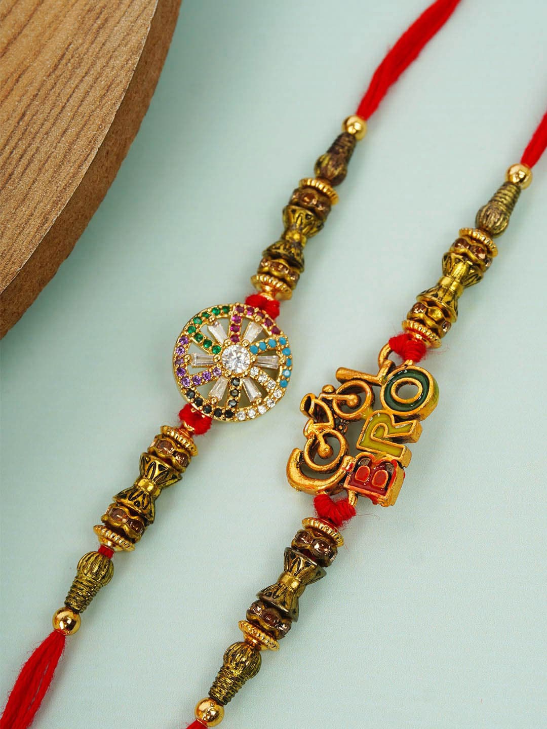 

Urmika Set of 2 Cool Bro Quirky Wheel Rakhi, Red