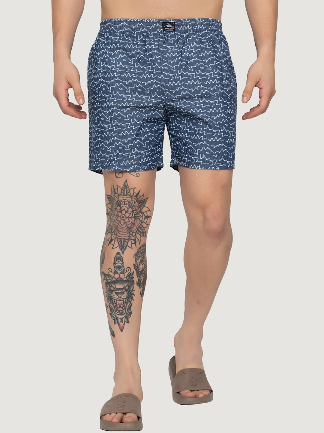 

Skidlers Men Blue Abstract Printed Boxers