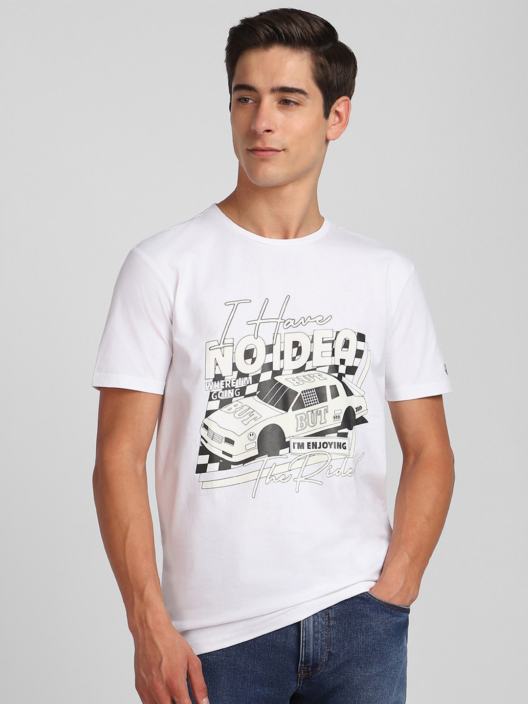 

Allen Solly Tribe Typography Printed Slim Fit T-shirt, White