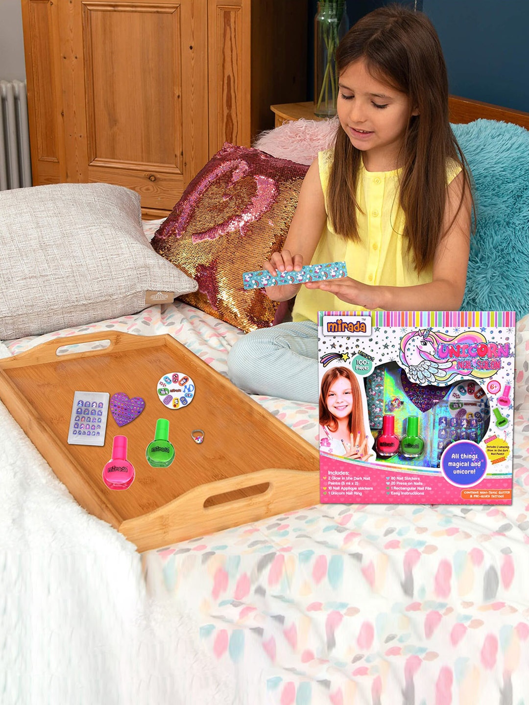 

Mirada Girls Unicorn Nail Art Kit, Pink