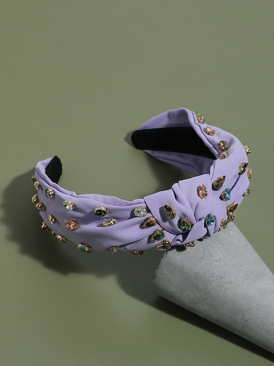 

SOHI Women Embellished Fabric Hairband, Purple