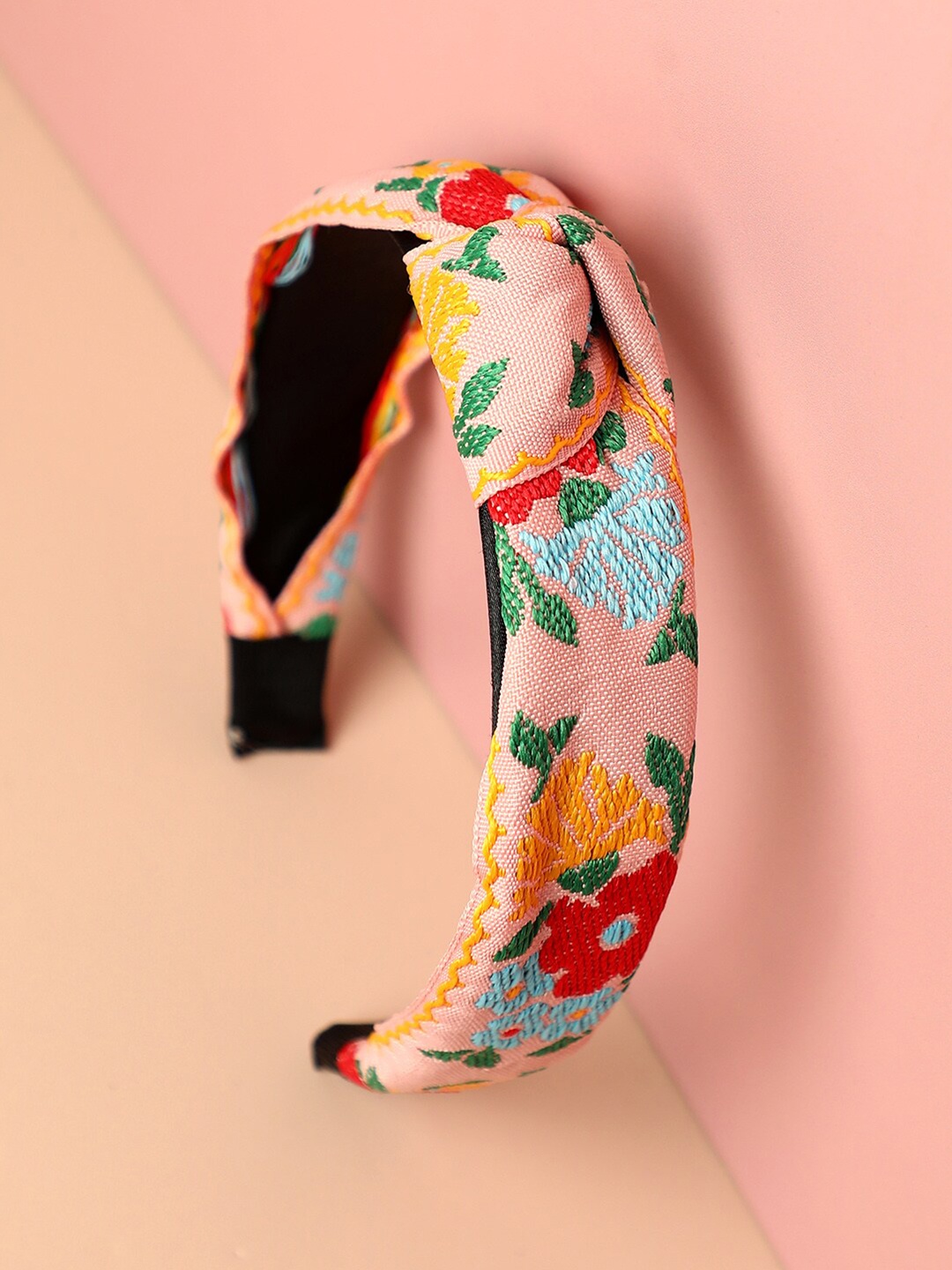 

SOHI Women Floral Printed Fabric Hairband, Pink