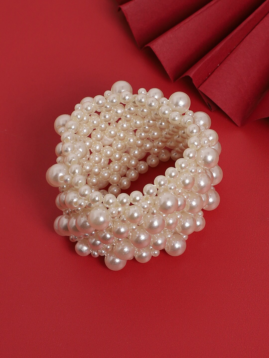 

SOHI Beads Wraparound Bracelet, White