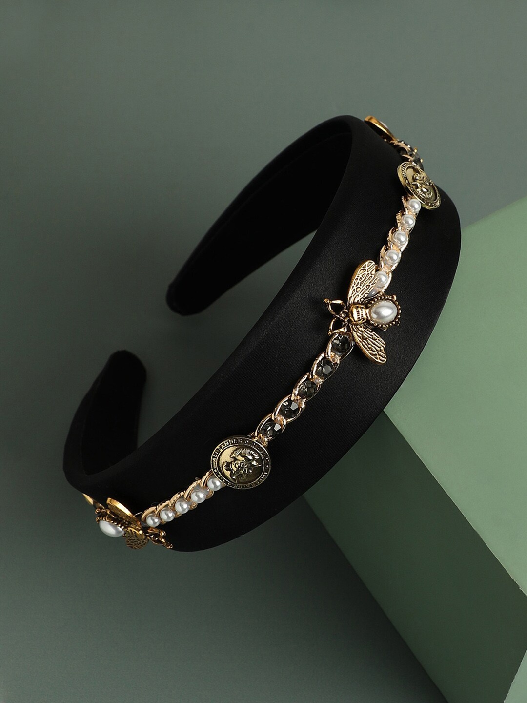 

SOHI Women Statement Embellished Hairband, Black