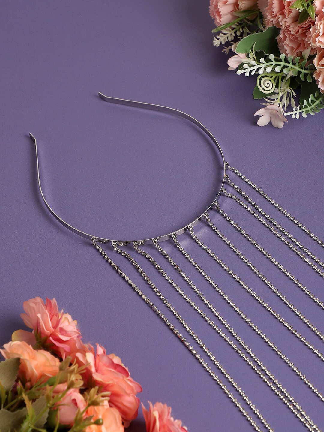 

SOHI Women Embellished Hairband, Silver