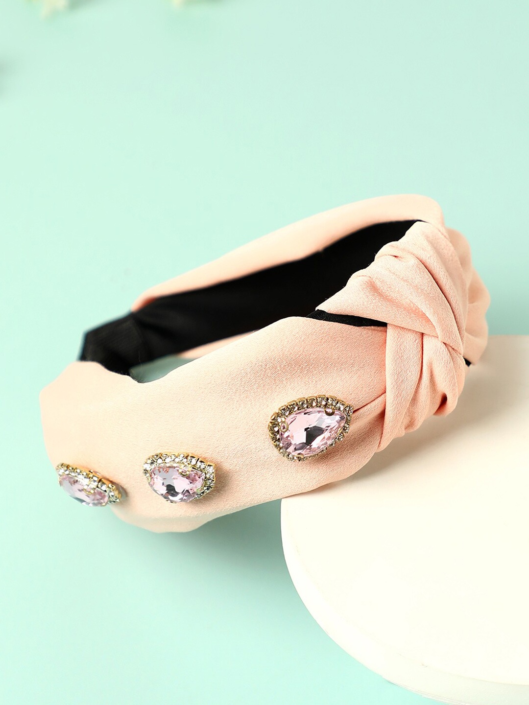 

SOHI Women Embellished Hairband, Peach