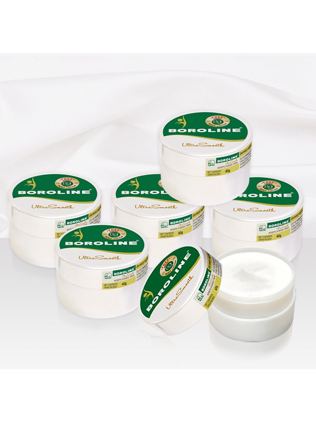 

BOROLINE Set Of 6 Ultrasmooth Night Cream for Dry & Chapped Skin - 40g Each, Green