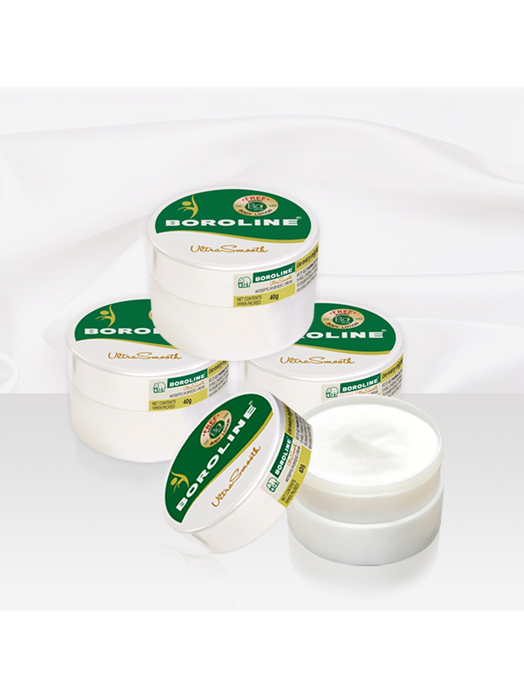

BOROLINE Set Of 4 Ultra Smooth Night Cream for Dry & Chapped Skin - 40g Each, Green