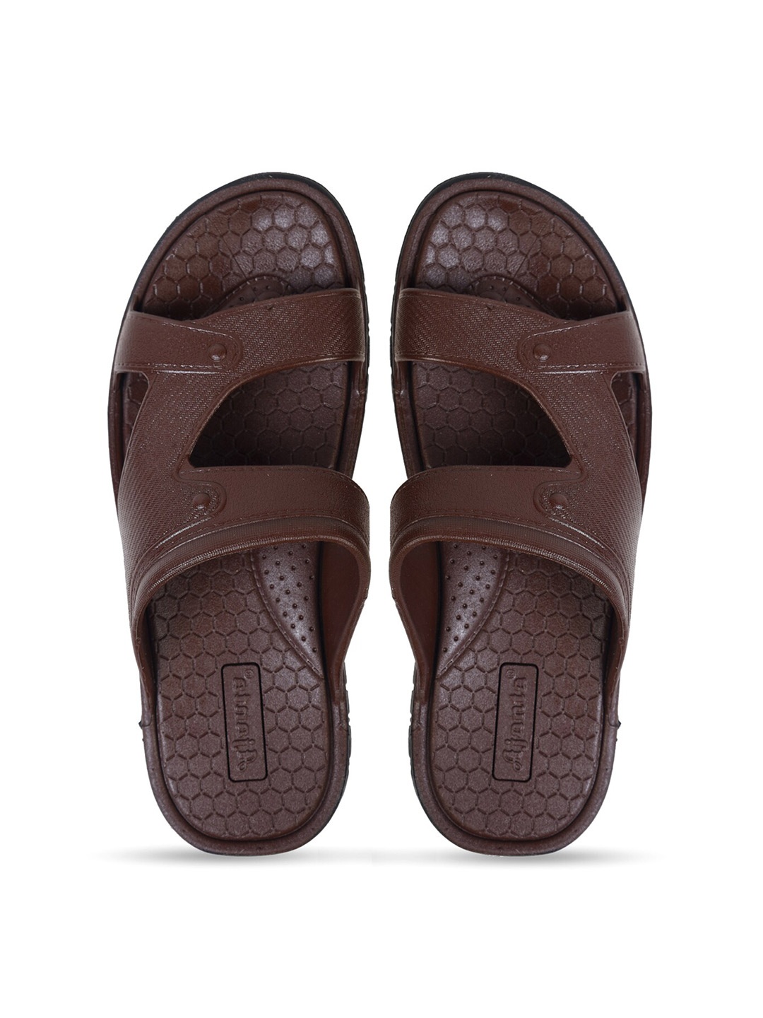 

Ajanta Men Textured Comfort Sandals, Brown