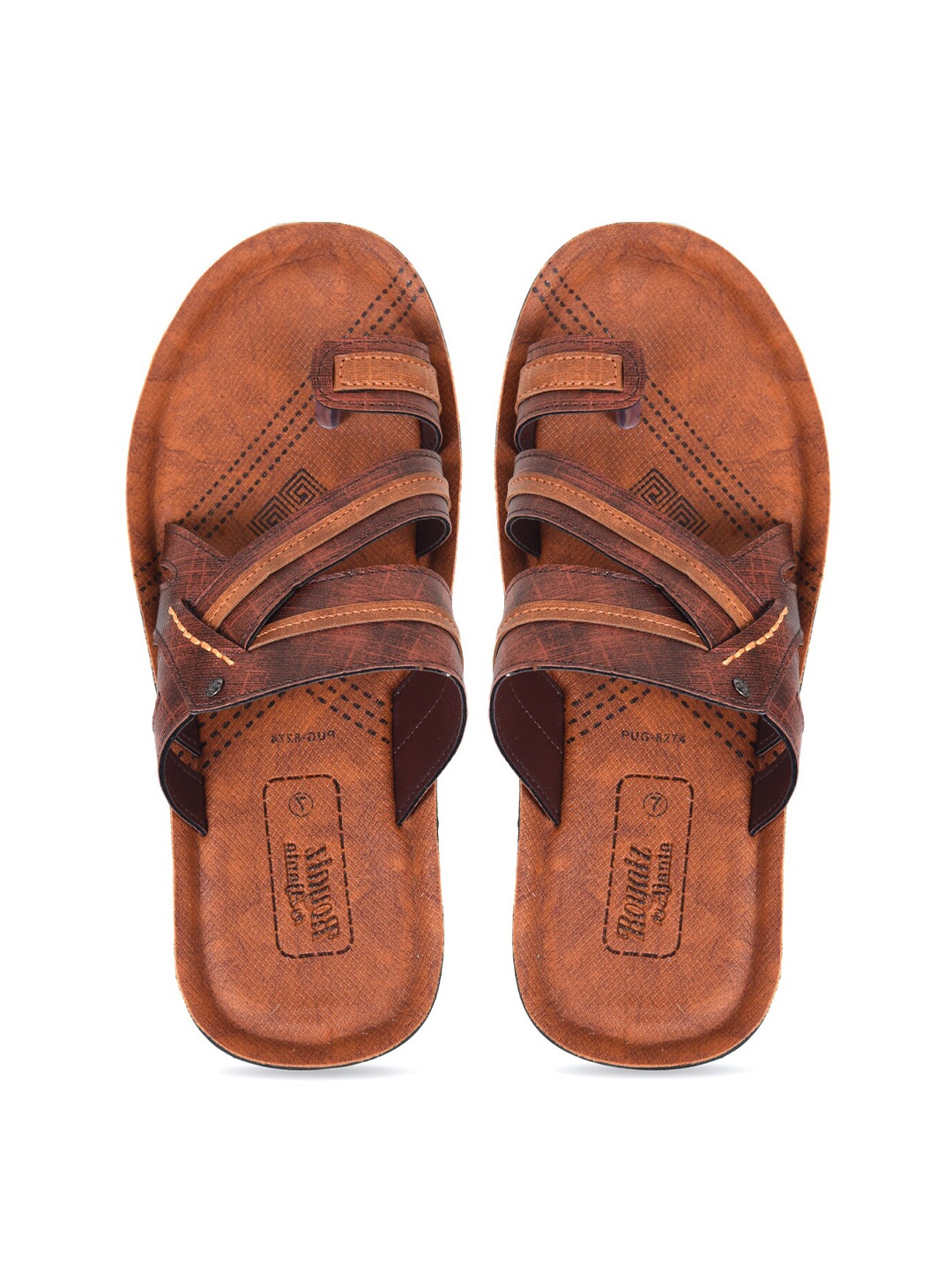 

Ajanta Men Textured Comfort Sandals, Brown