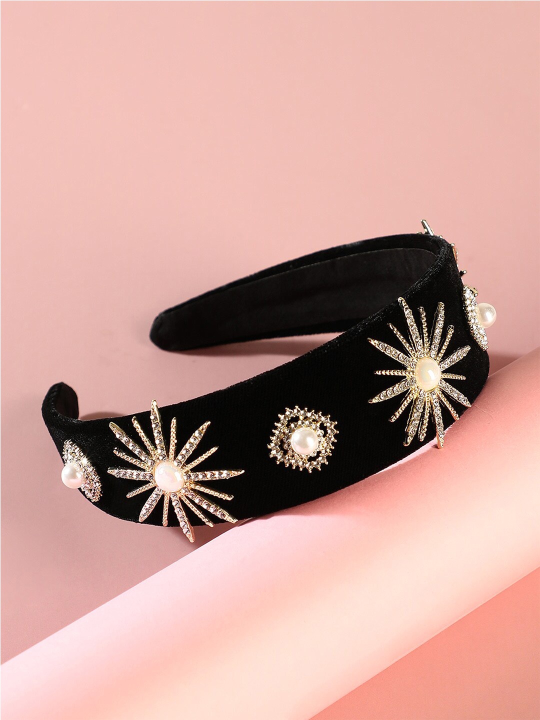 

SOHI Women Embellished Hairband, Black