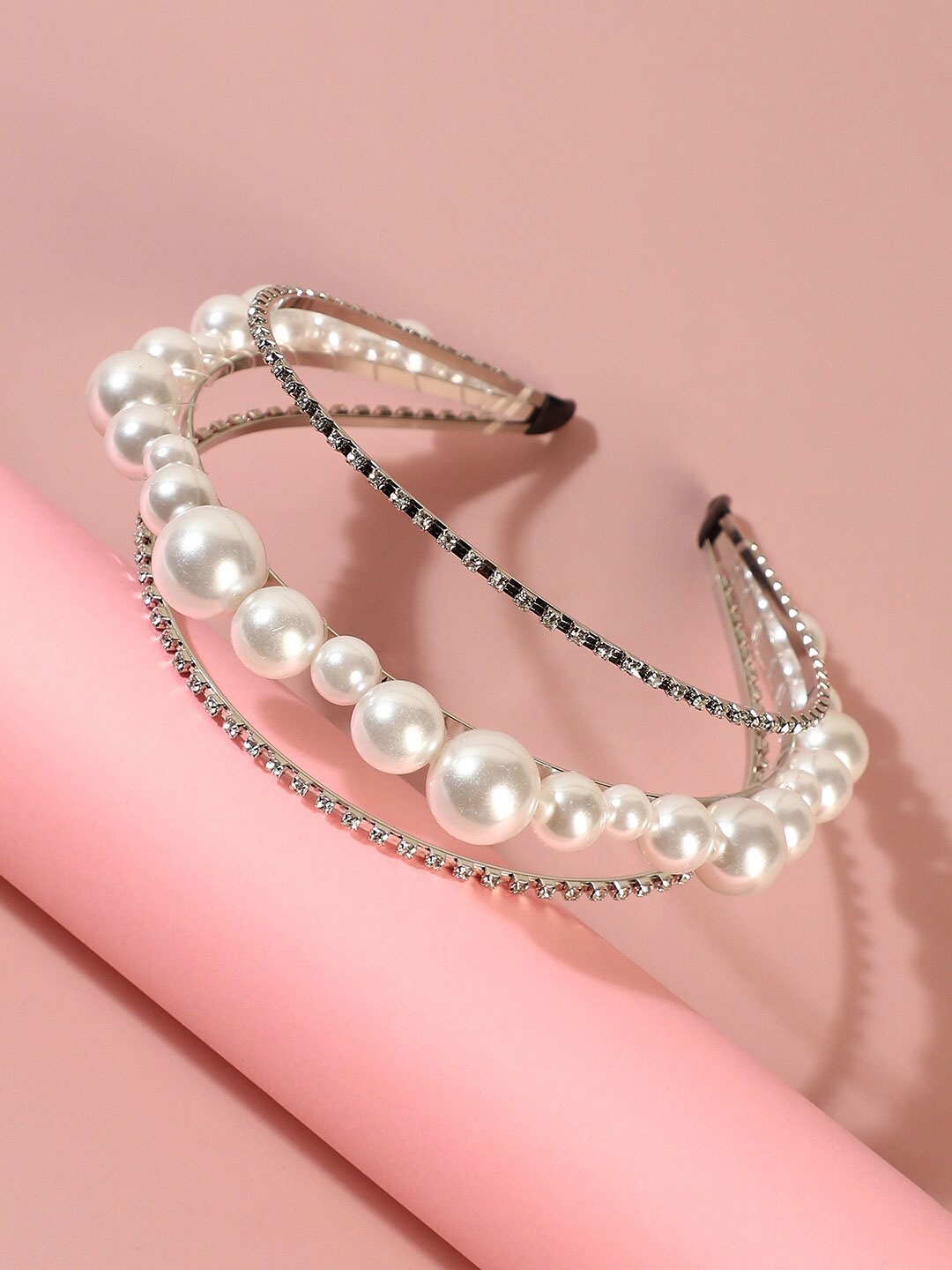 

SOHI Women Embellished Hairband, Silver