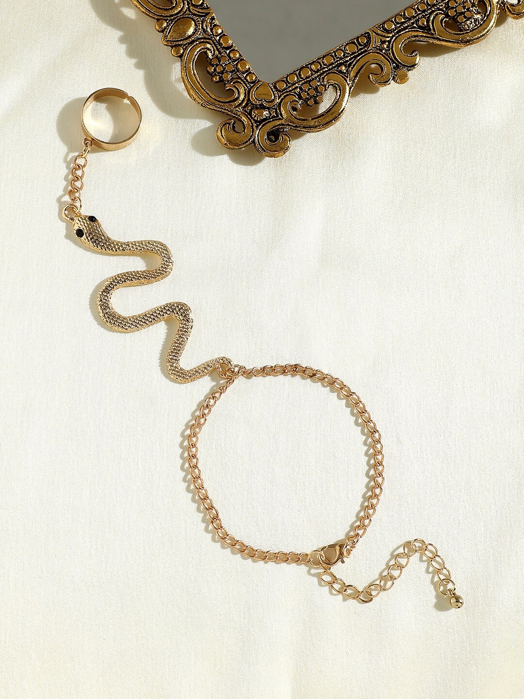 

SOHI Women Gold-Plated Ring Bracelet