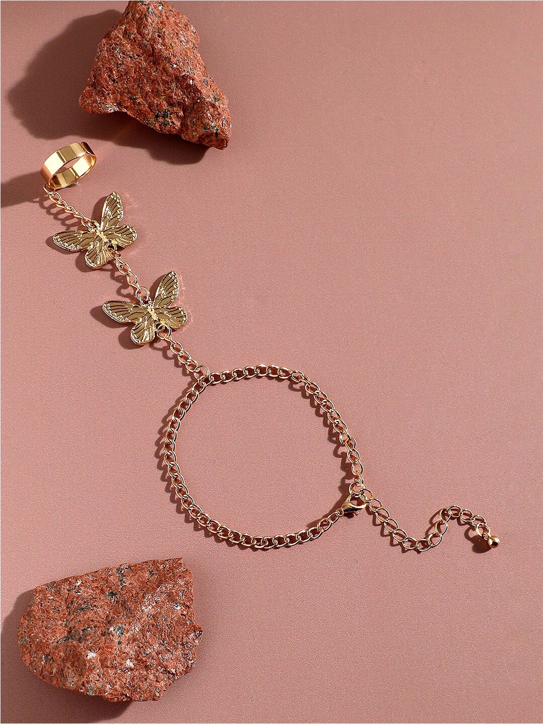 

SOHI Women Gold-Plated Ring Bracelet