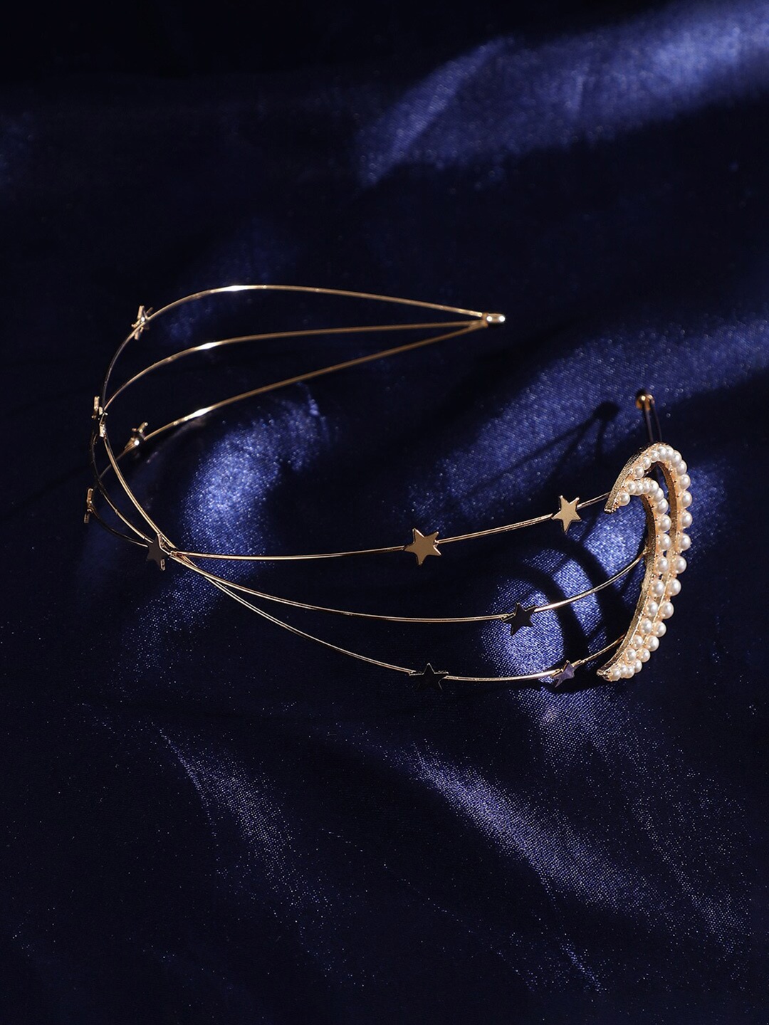 

SOHI Embellished Metal Hairband, Gold