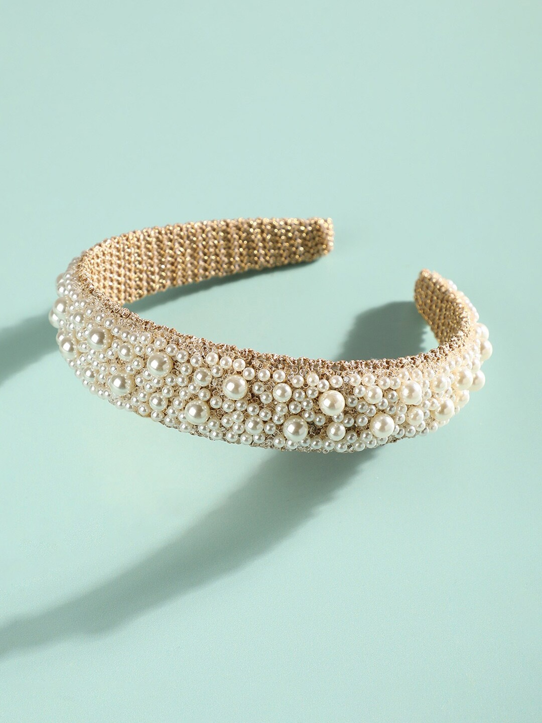 

SOHI Women Beaded Hairband, Beige