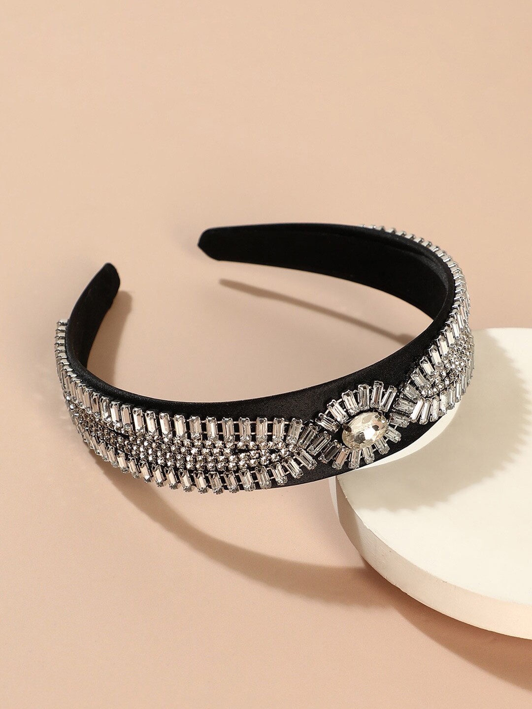 SOHI Women Embellished Hairband, Black
