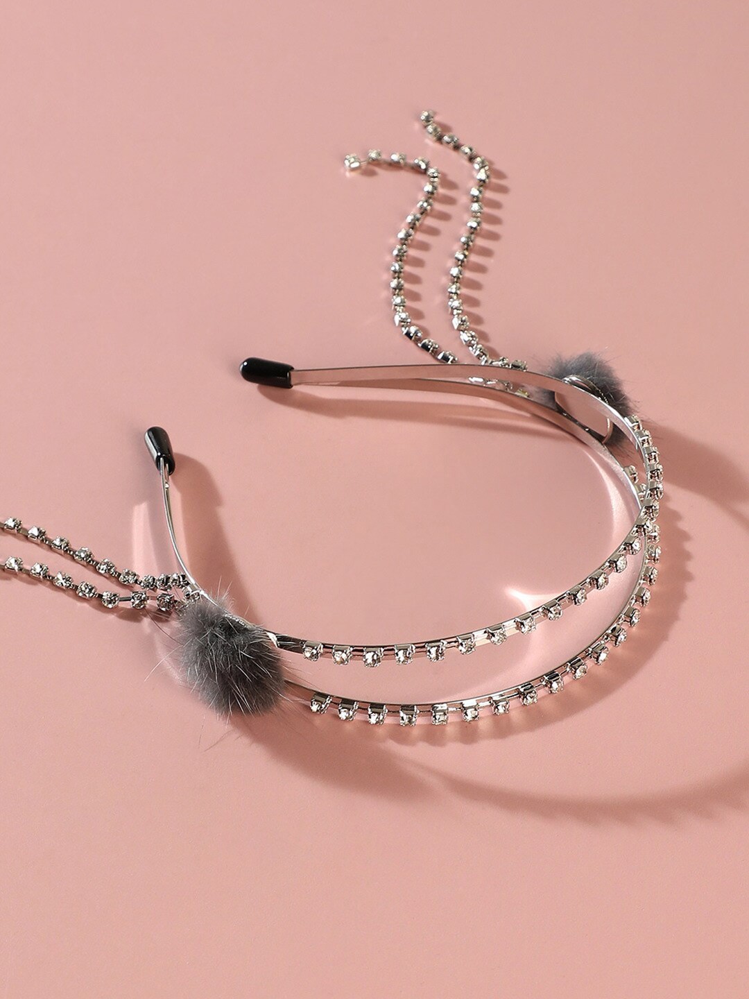 

SOHI Beads & Stones Embellished Hairband, Silver