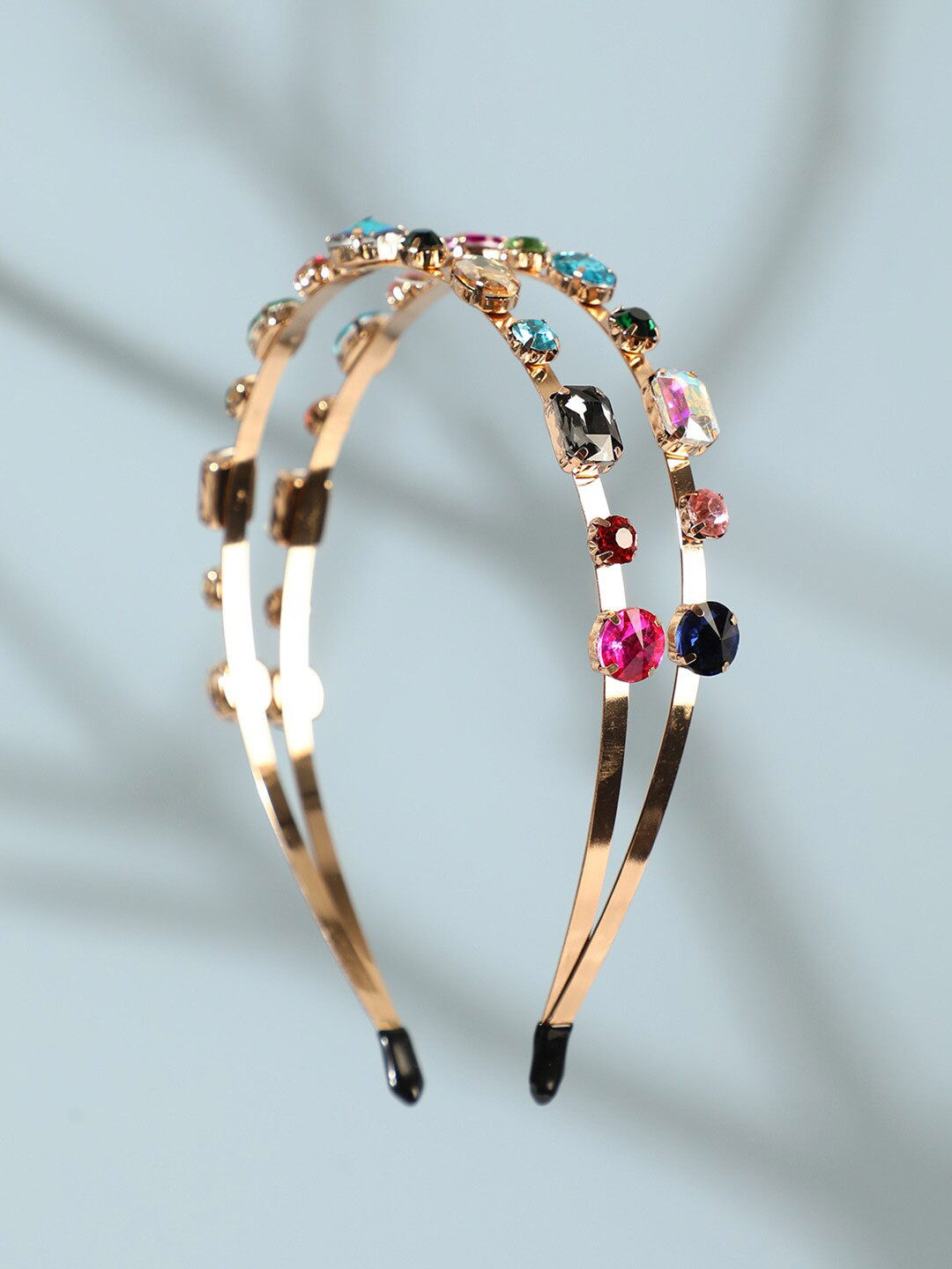 

SOHI Beads & Stones Embellished Hairband, Gold