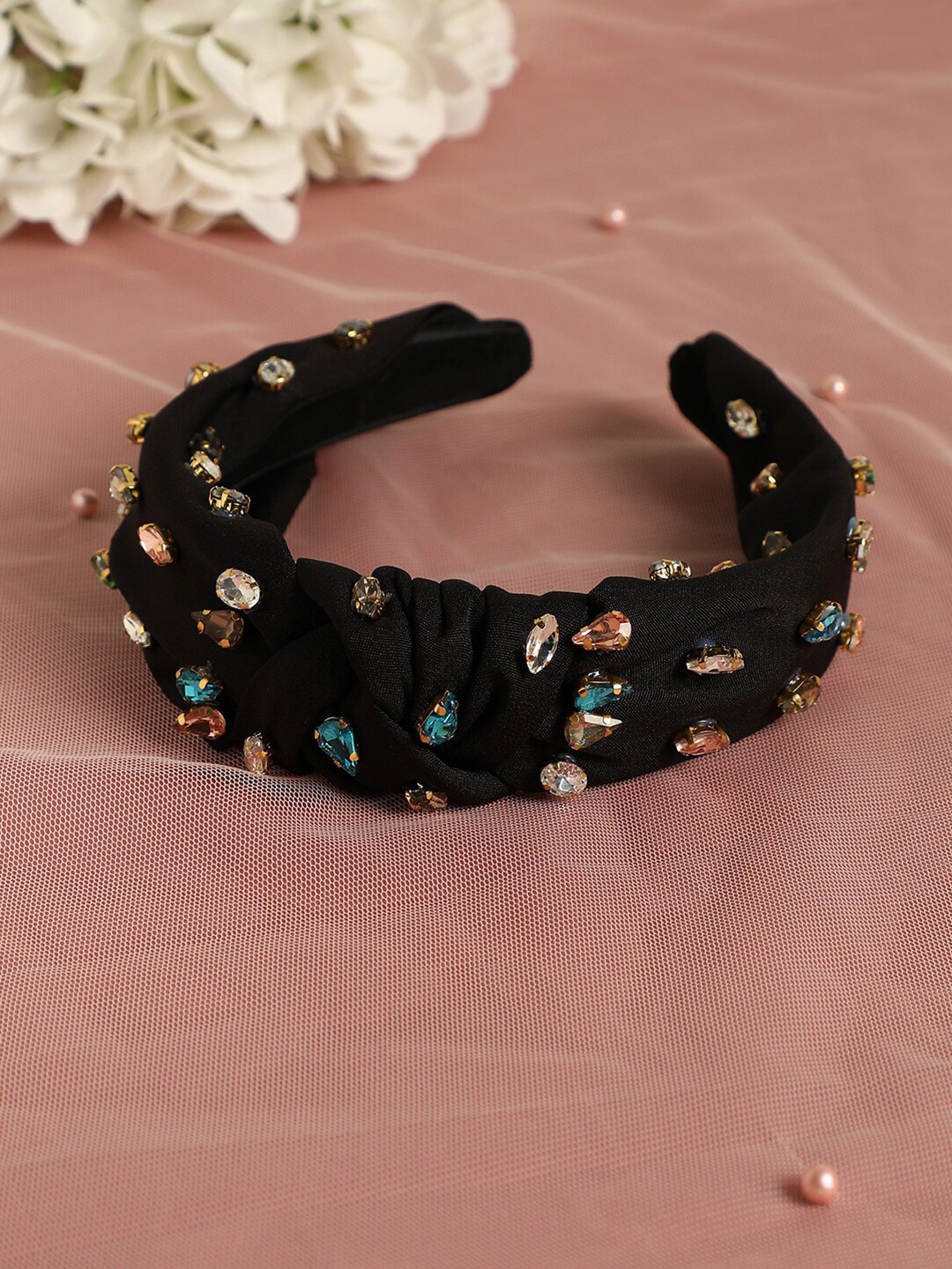 

SOHI Women Embellished Hairband, Black